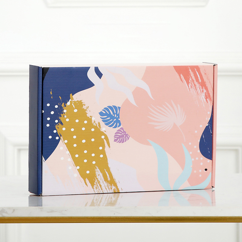 Caja de regalo de papel de embalaje con impresión en color, cartón corrugado ecológico, ropa interior, plegable, marrón kraft, fabricación personalizada, envío