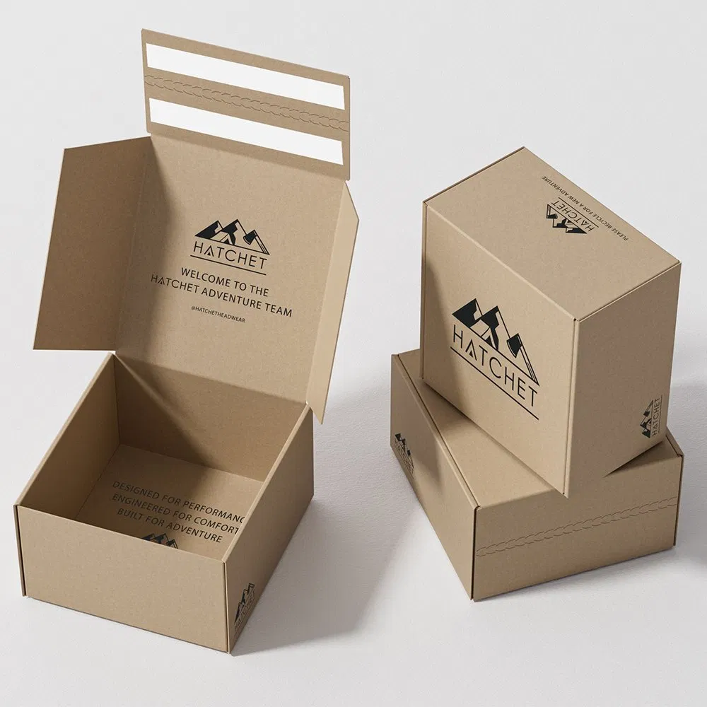 Caja de embalaje de papel corrugado impresa a medida con bajo MOQ para envío de regalos para pequeñas empresas comerciales