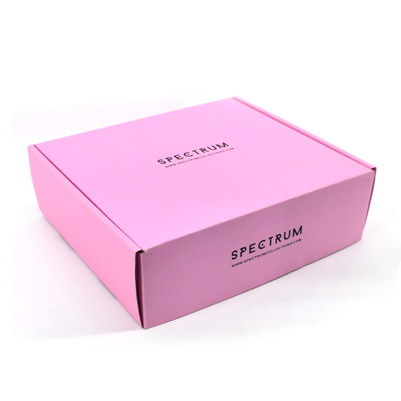 Caja de cartón resistente de etiqueta privada personalizada al por mayor con logo rosa para el embalaje de brochas de maquillaje