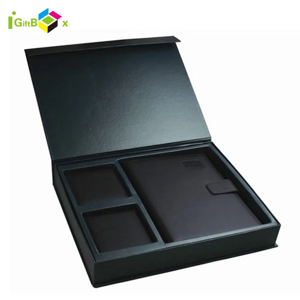 Caja de regalo de cartón negro para almacenamiento de papel de regalo