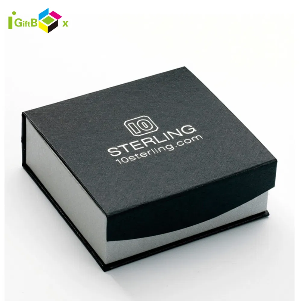 Caja de regalo de cartón negro para almacenamiento de papel de regalo