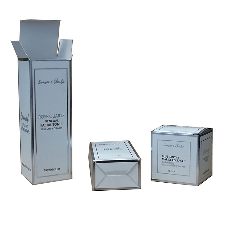 Caja de cartón cosmética impresa con logo personalizado para el embalaje de productos de cuidado de la piel, caja de papel para envases de botellas de perfume