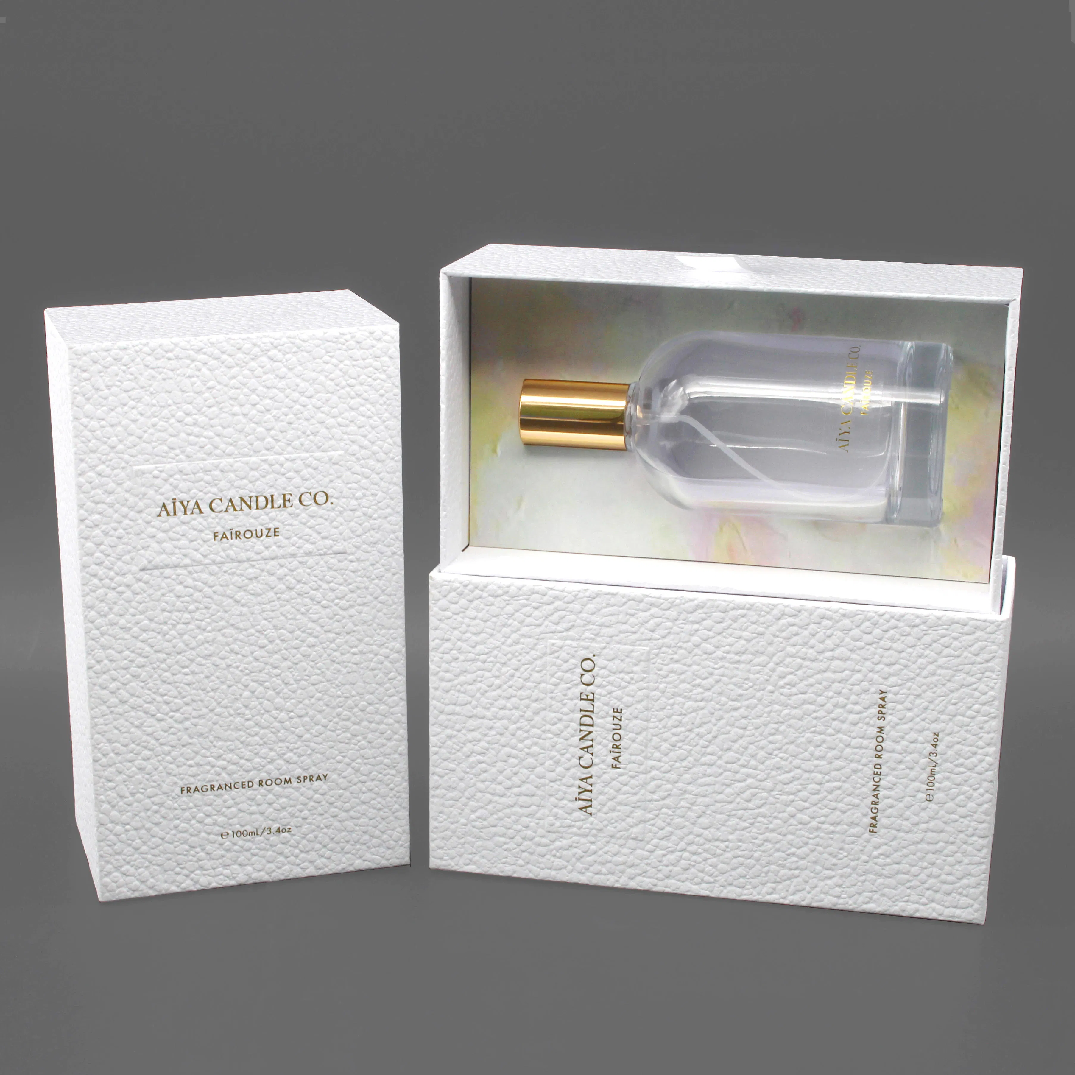 Caja de cajón blanca personalizada para perfume/atomizador de aceite de perfume, muestra gratuita de embalaje de cartón para uso industrial en cosméticos