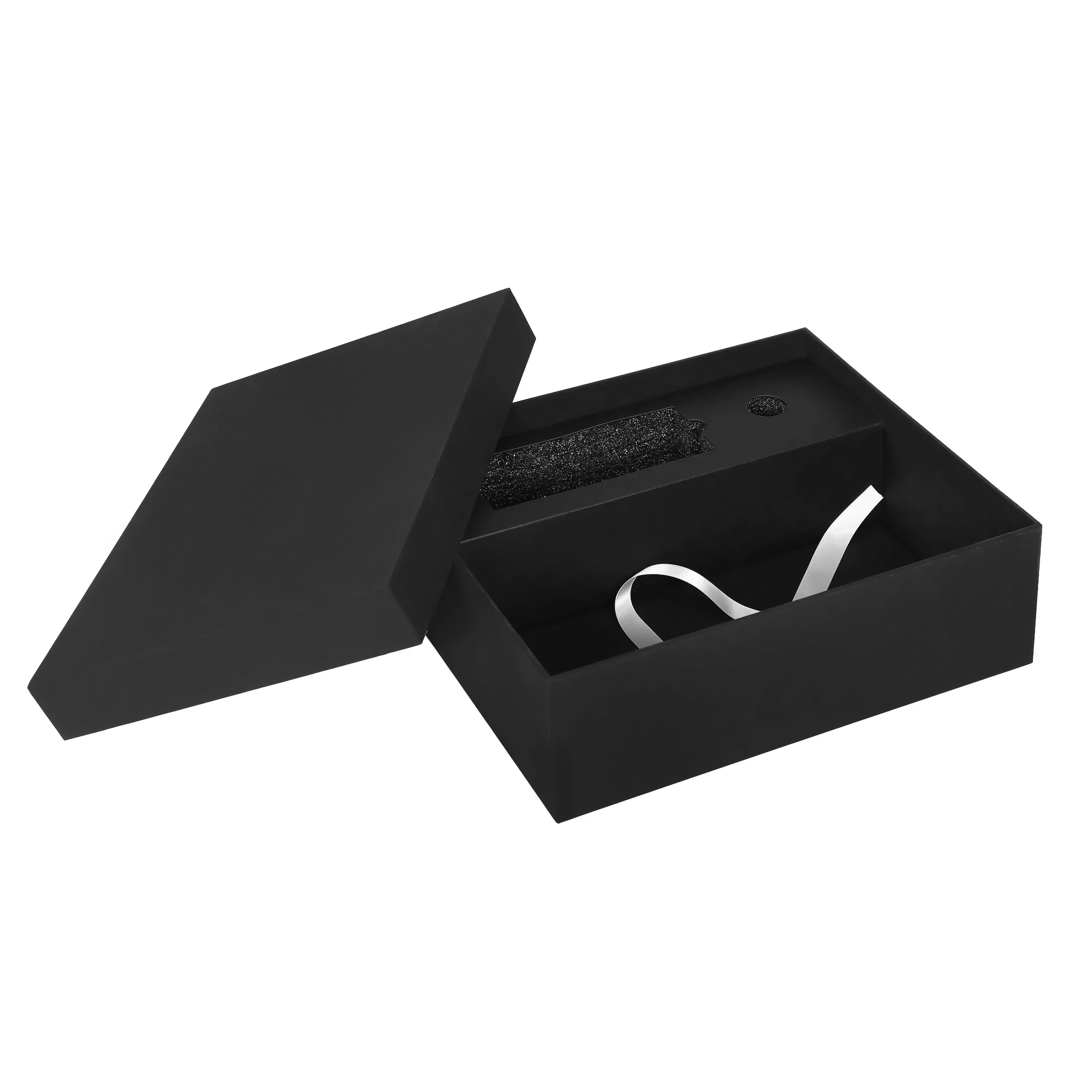 Caja de cartón rígido personalizada de lujo impresa en negro para bodas, pelucas, cosméticos, ropa, velas, flores, Navidad, caja de regalo plegable magnética para envío y embalaje