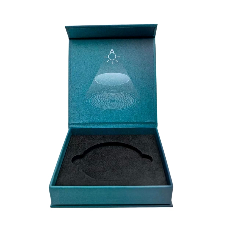 Caja de regalo azul de papel gris asequible para envolver regalos de baby shower
