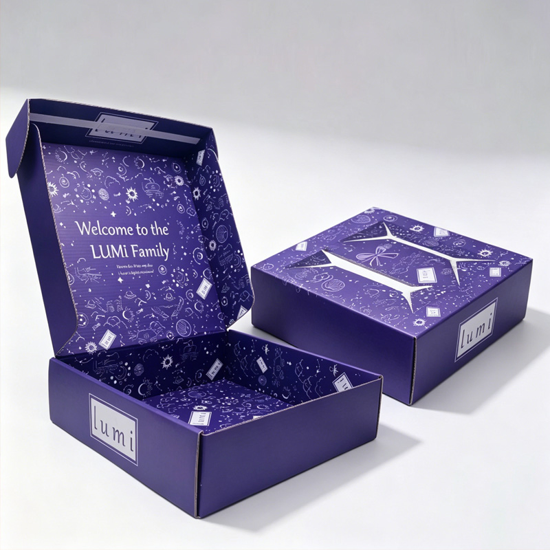 Caja de cartón corrugado con laminado mate de lujo personalizado para envío y embalaje de comercio electrónico