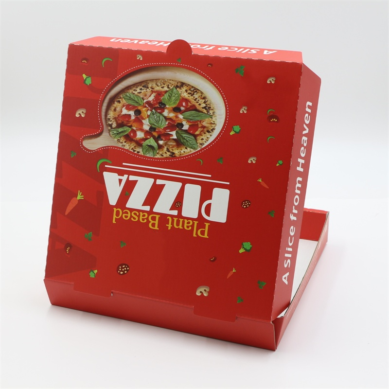 Caja de cartón corrugado de papel kraft biodegradable desechable para llevar comida rápida, pizza, pastelería, postres, almuerzos y empaques
