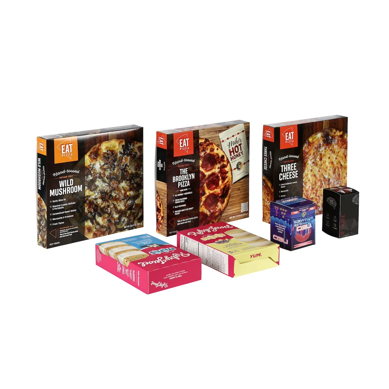 Caja de embalaje para productos de regalo de papel impreso personalizado para cosméticos, chocolate, bocadillos, galletas, pan congelado, pizza, pastel, carne, filete, pastel, té, café y espirales