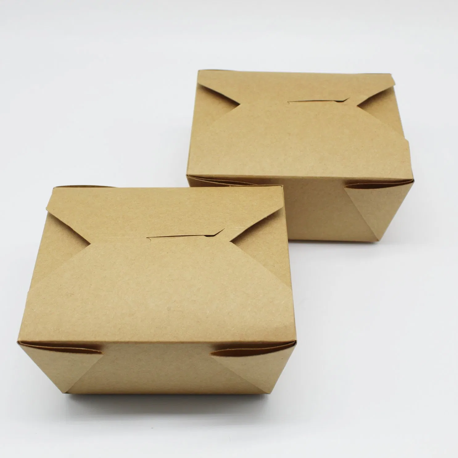 46oz Caja de papel kraft resistente para empaquetar alimentos