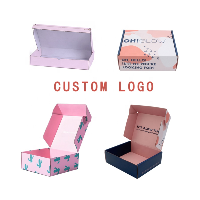 Cajas de envío de cartón corrugado plegables para empaque de camisetas con logo personalizado