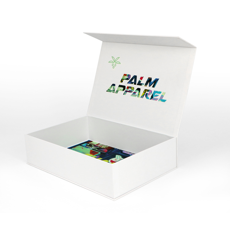 Caja de embalaje rígida blanca plegable de regalo Firstsail, tipo clamshell, para almacenamiento de productos cosméticos, ropa, zapatos y productos electrónicos inteligentes