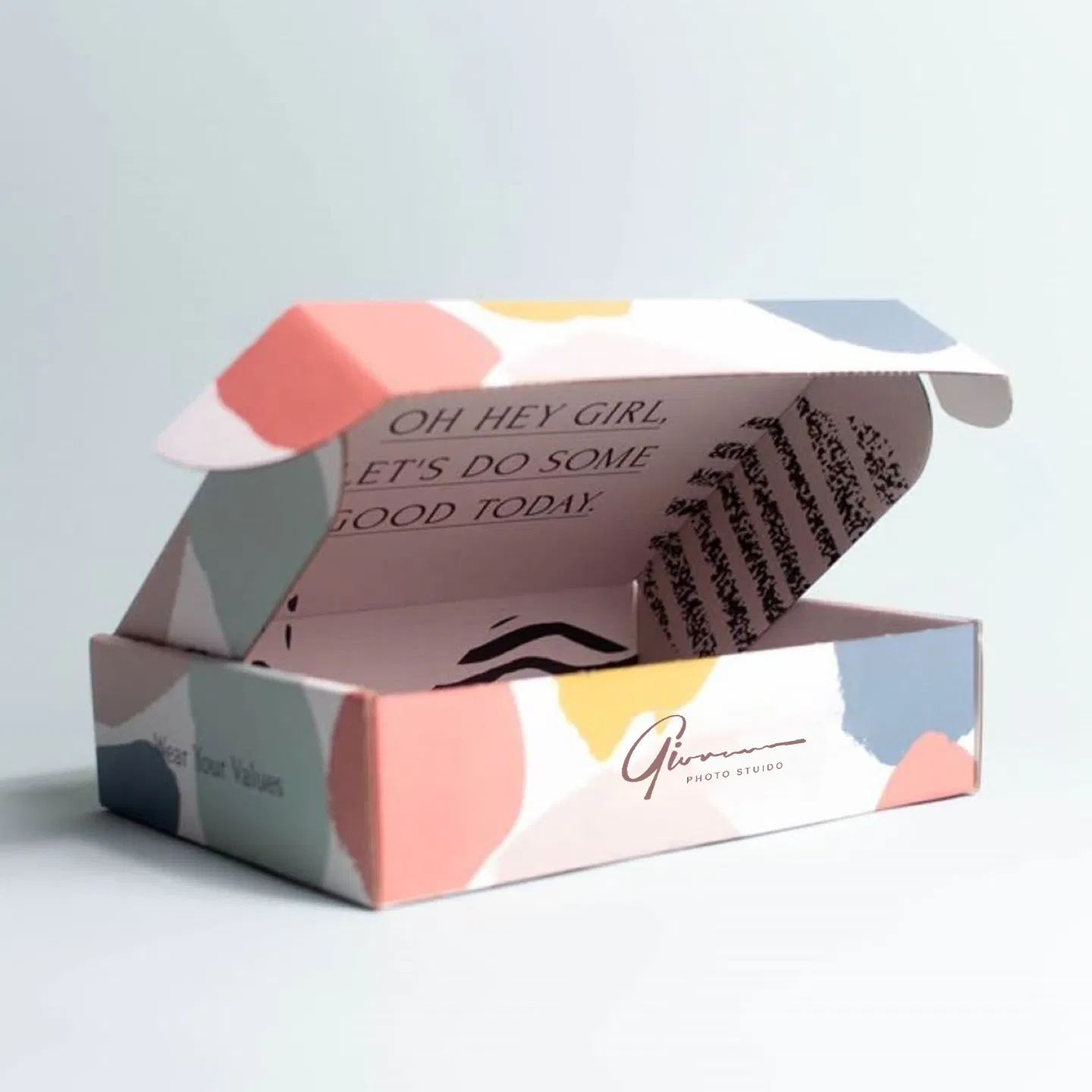 Cajas de envío impresas personalizadas y coloridas, cajas de embalaje de cartón corrugado