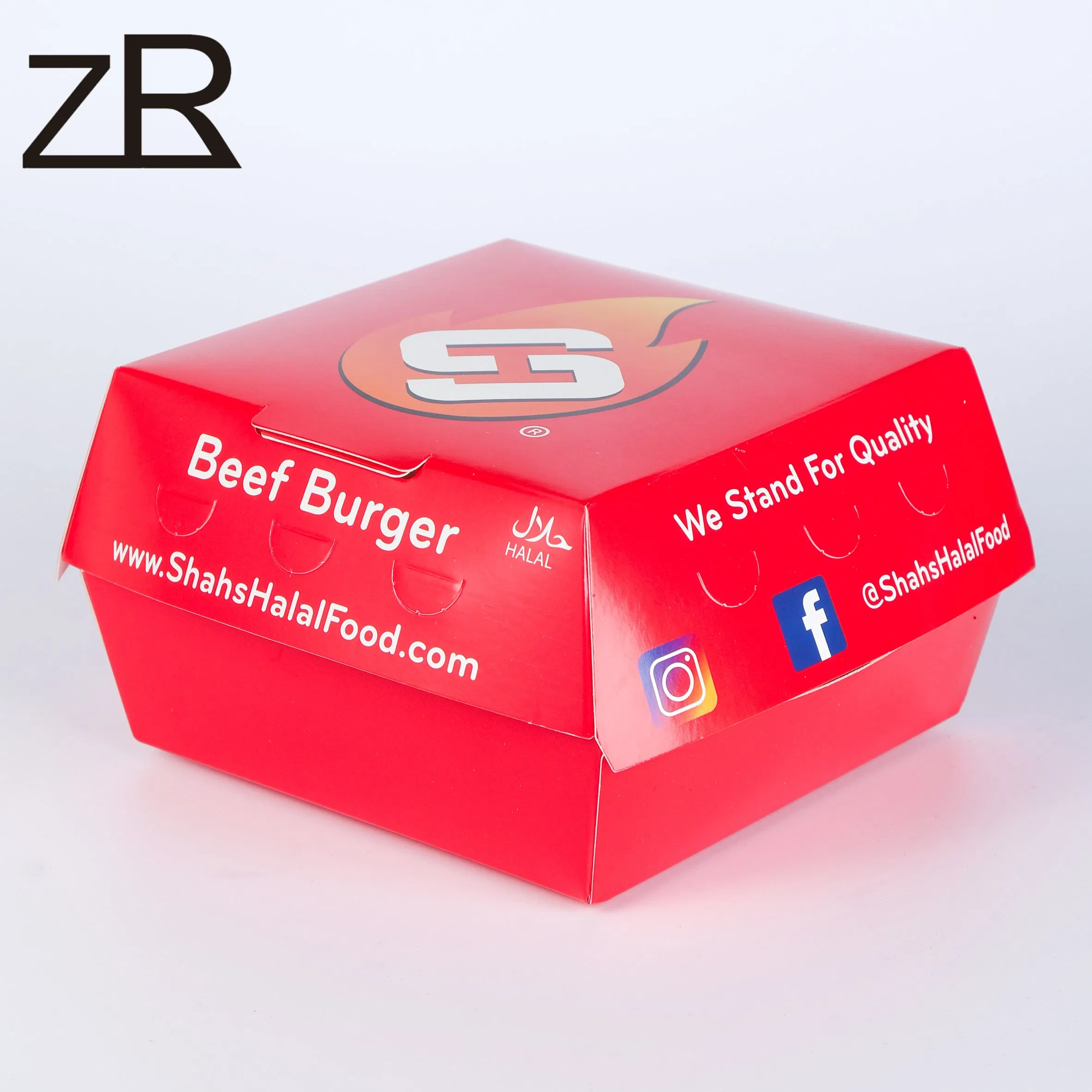 Cajas de papel reciclado impresas a medida para llevar papas fritas, envases de comida rápida, empaques para hamburguesas, contenedor para llevar, caja de comida