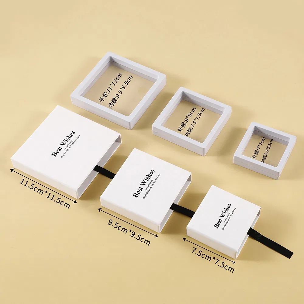 Caja de papel rígido personalizada ecológica con logo impreso para joyería y manicura, embalaje de regalo tipo cajón