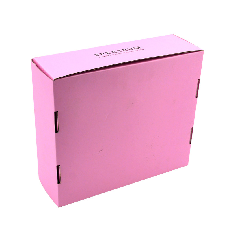 Caja de cartón resistente de etiqueta privada personalizada al por mayor con logo rosa para el embalaje de brochas de maquillaje