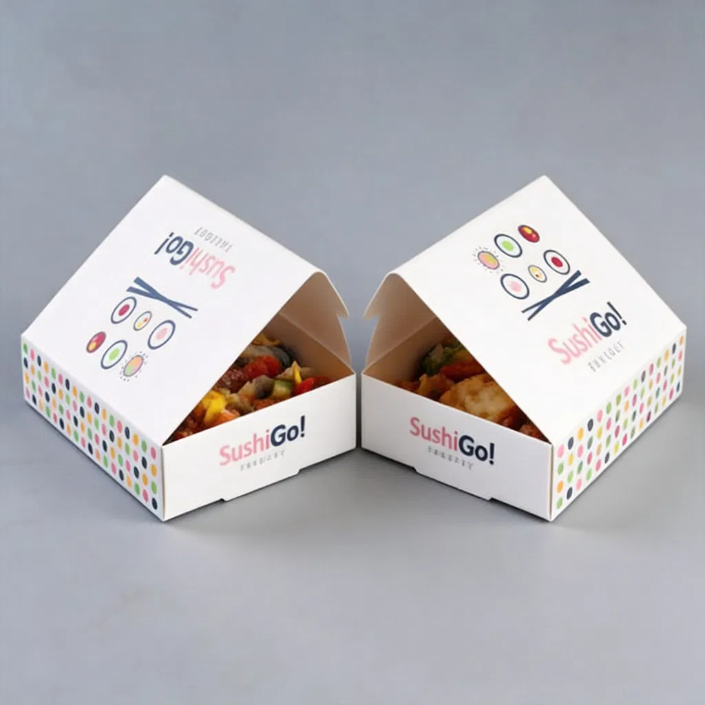 Caja de sushi de papel de embalaje de alimentos de lujo a medida