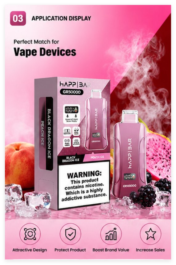 Hola Hermano Caja de Empaque Personalizada de Veip Happ OEM ODM Cajas de Empaque Impresas de Lujo para Productos de Veip Desechables