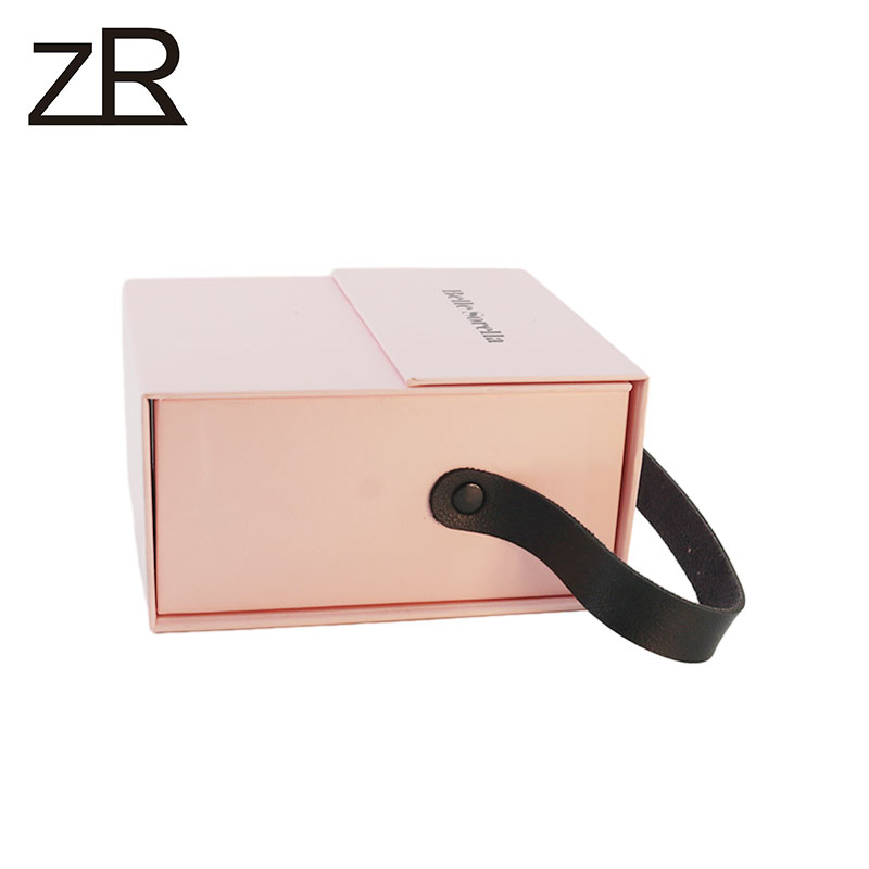 Caja de embalaje de cartón impreso de lujo de alta gama con asa portátil para empaquetar joyería de pequeñas empresas, personalización de logo