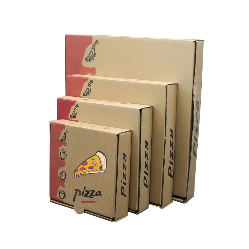 Impresión personalizada embalaje de papel corrugado biodegradable y ecológico desechable para comida rápida caja de pizza caja para llevar