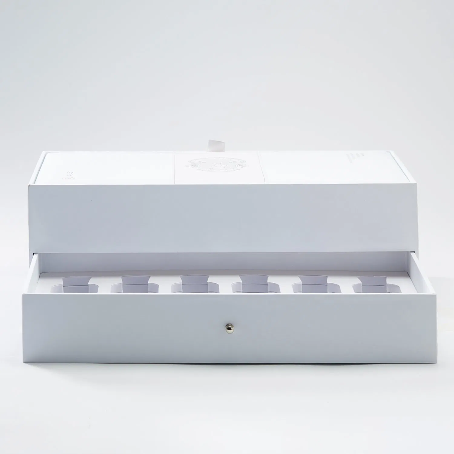 Caja de regalo blanca de papel artístico a precio de fábrica con espuma EVA y caja de cartón corrugado montada