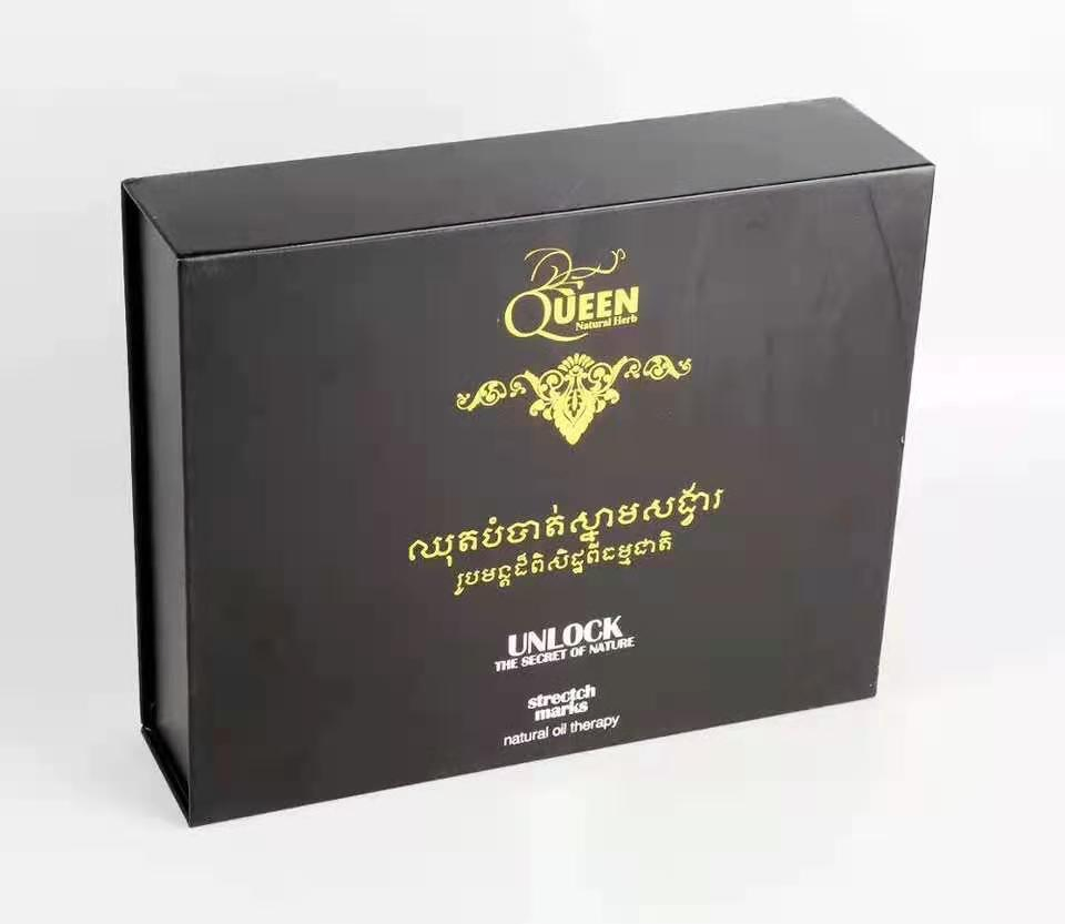 Caja de regalo de embalaje magnético personalizada de lujo con abridor de botellas negro y inserto