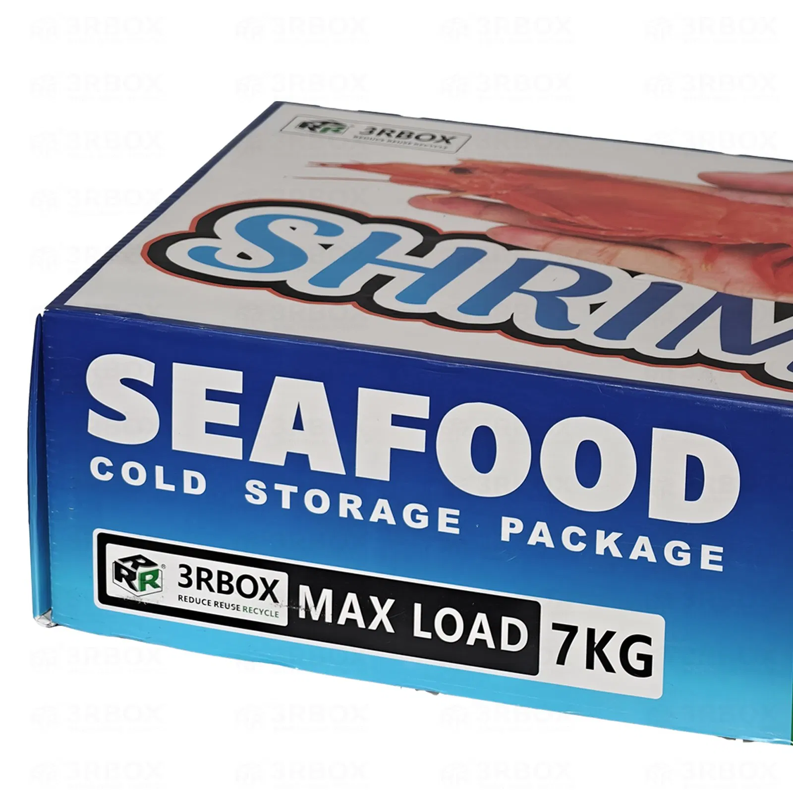 Cajas de exportación de mariscos de cadena fría, cajas de embalaje para camarones impermeables, caja de cartón de papel piedra