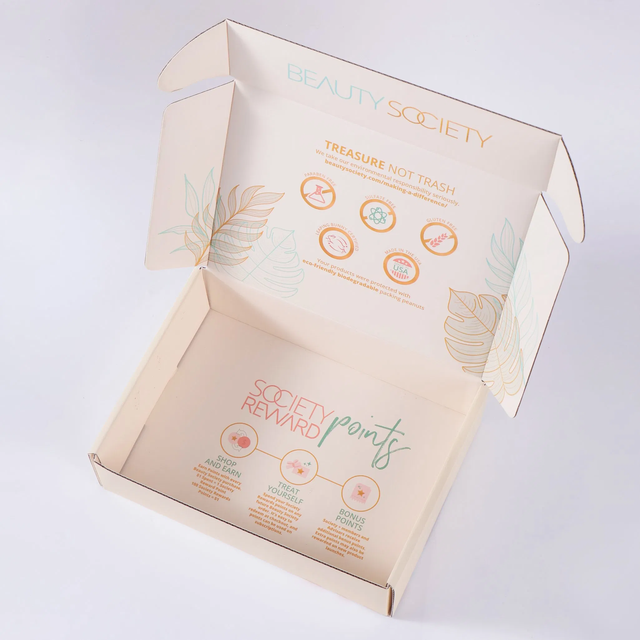 Caja de cartón kraft plana personalizada para ropa, joyería, perfume, alimentos, embalaje y envío, paquete de correo, caja de regalo de Navidad