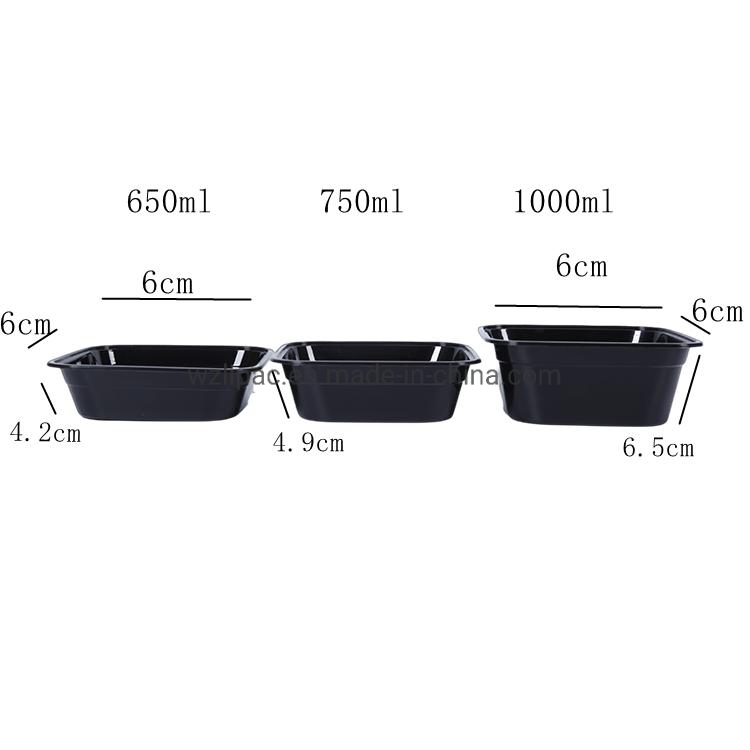 Cajas de fruta transparentes desechables, caja de almuerzo de plástico con 3 compartimentos, impresión personalizada de embalaje industrial de PP
