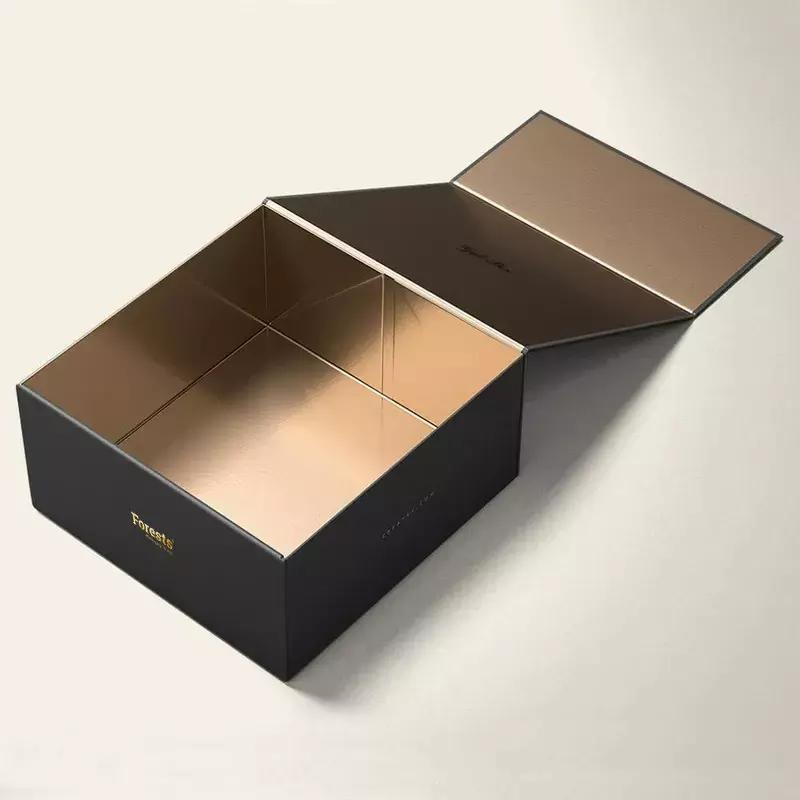 Personalizar caja de cartón de envío de lujo plegable grande con cierre magnético para ropa, embalaje de camisetas