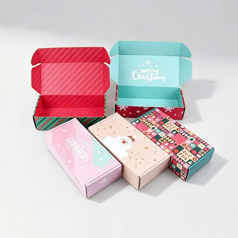 Caja de cartón corrugado cuadrada rectangular con estampado en caliente de lujo, papel de aluminio dorado, para empaquetado de joyería y cosméticos