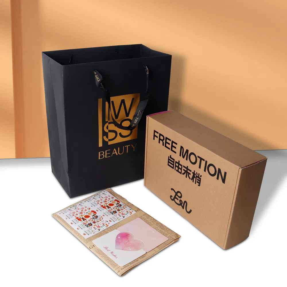 Caja de cartón kraft impresa personalizada negra para regalos, embalaje de cartón corrugado