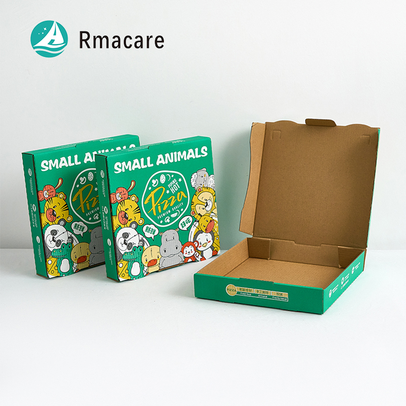 Caja de pizza personalizada de alta resistencia 21.5*21.5*4.5cm Pedido al por mayor Precio de fábrica Embalaje de pizza Caja de cartón duradera