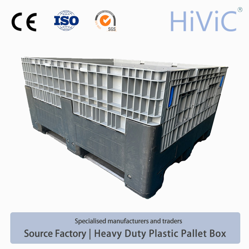 Caja de palet de acero metálico plegable y bloqueable para embalaje industrial de productos químicos colapsable