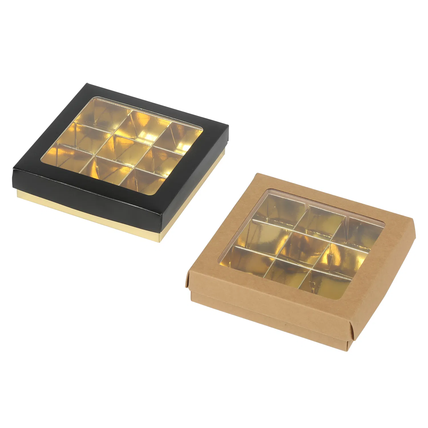 Caja de embalaje de lujo verde claro, segura para alimentos, con ventana de PET transparente. Buena elección para chocolates, bombones, trufas, pasteles, postres y regalos de Navidad