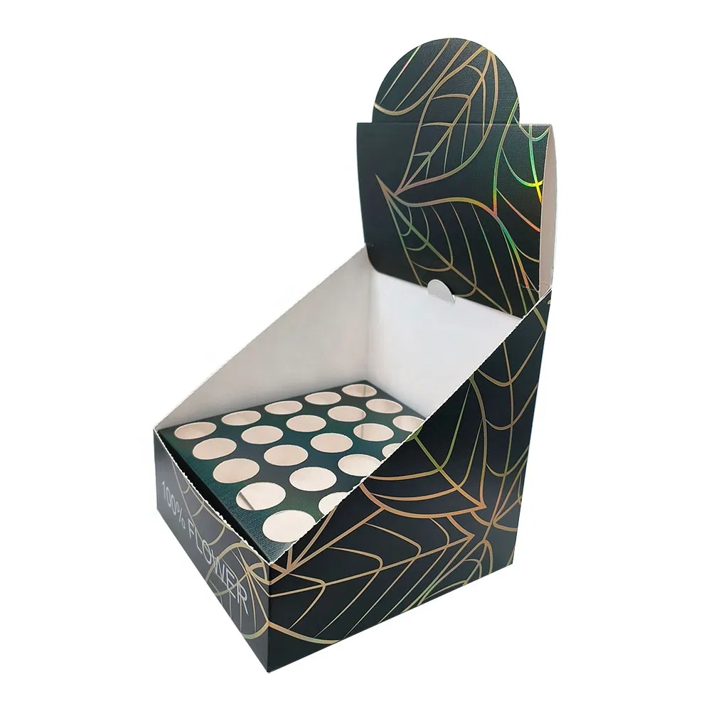 Caja de cartón personalizada para exhibir conos preenrollados con inserto de papel