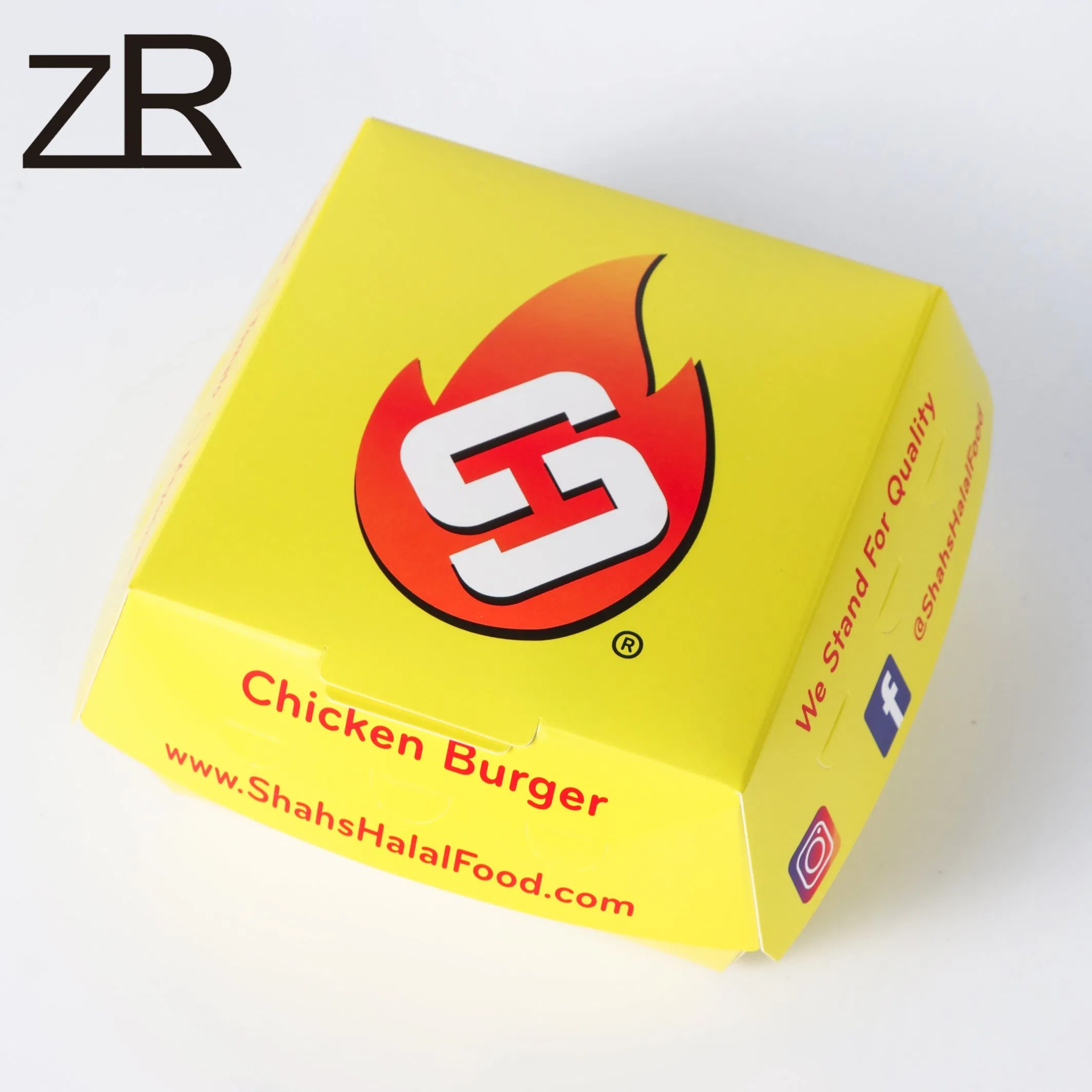 Cajas de papel reciclado impresas a medida para llevar papas fritas, envases de comida rápida, empaques para hamburguesas, contenedor para llevar, caja de comida