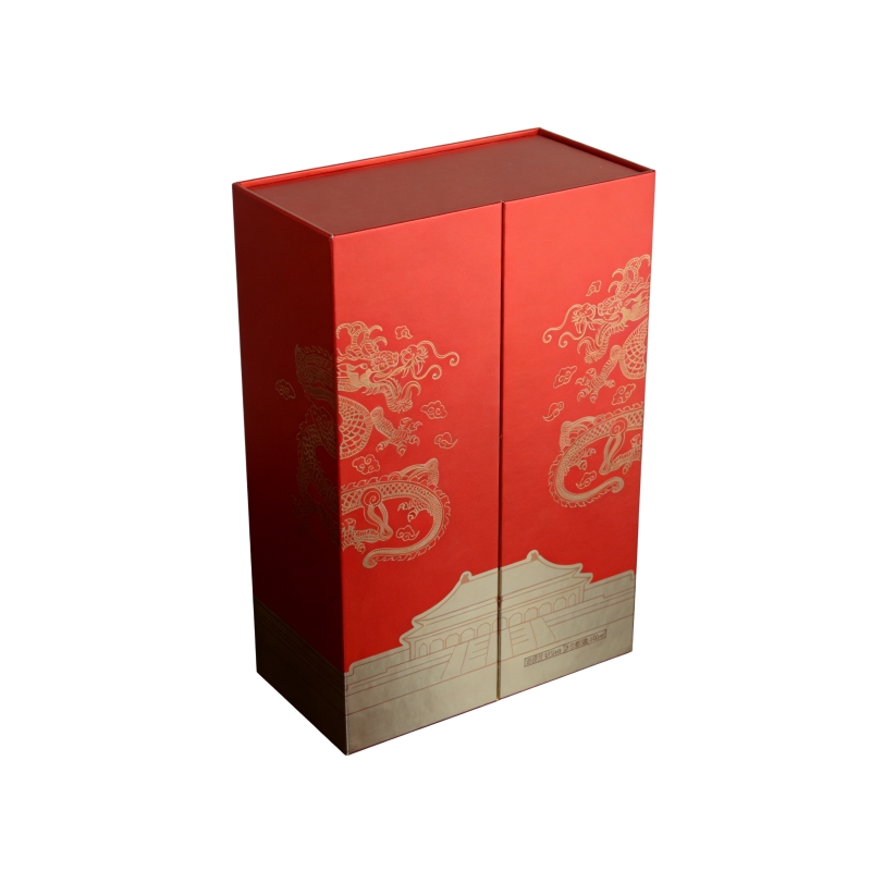 Caja de succión magnética de doble apertura para embalaje de vino de lujo al por mayor