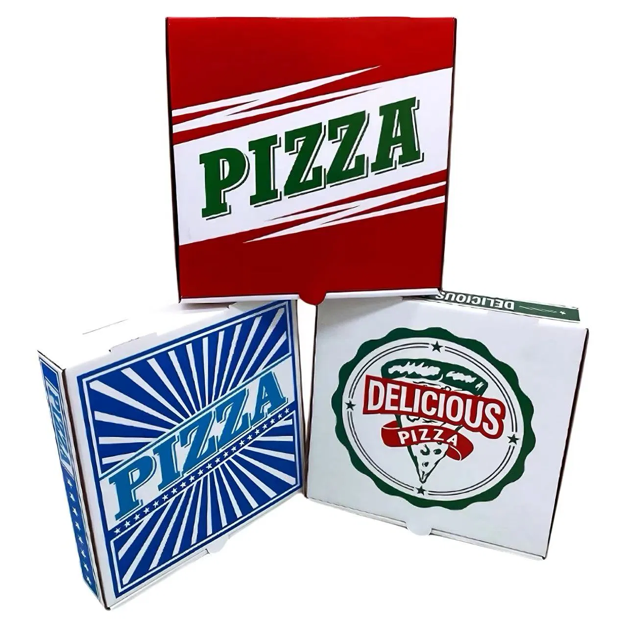Caja de cartón corrugado de kraft para alimentos con logotipo personalizado al por mayor para pizza