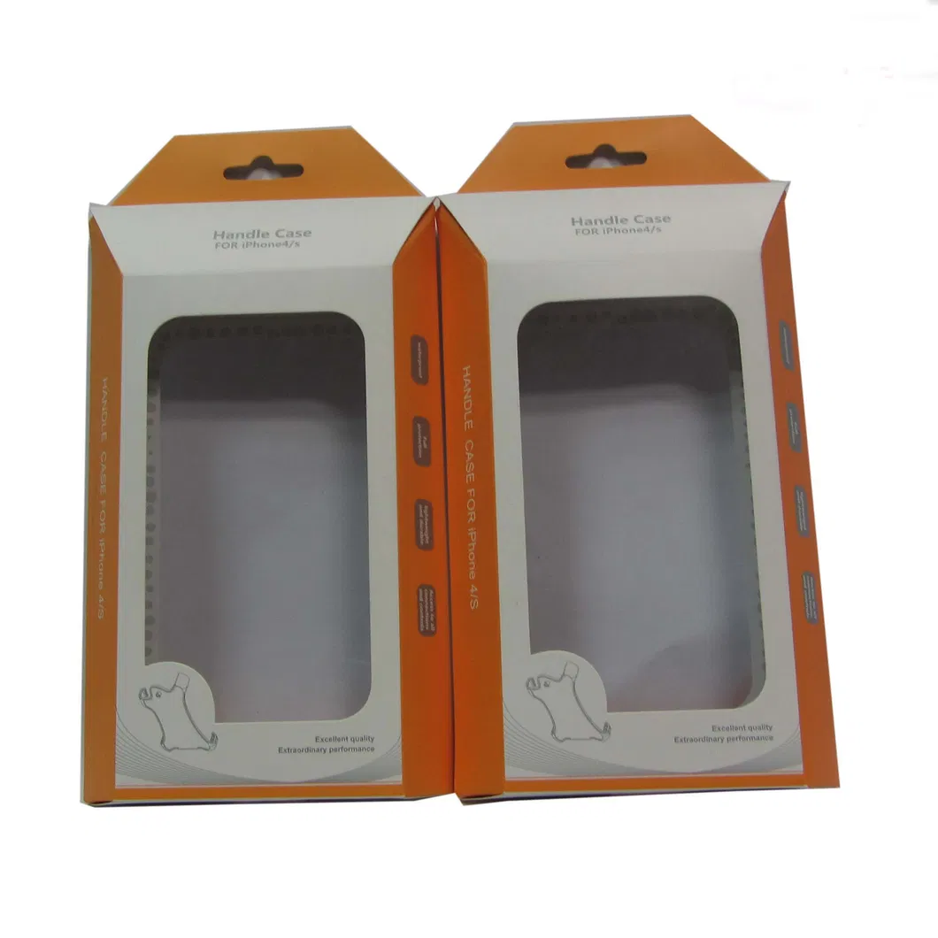Cajas impresas personalizadas embalaje minorista cartón con panel colgante y ventana