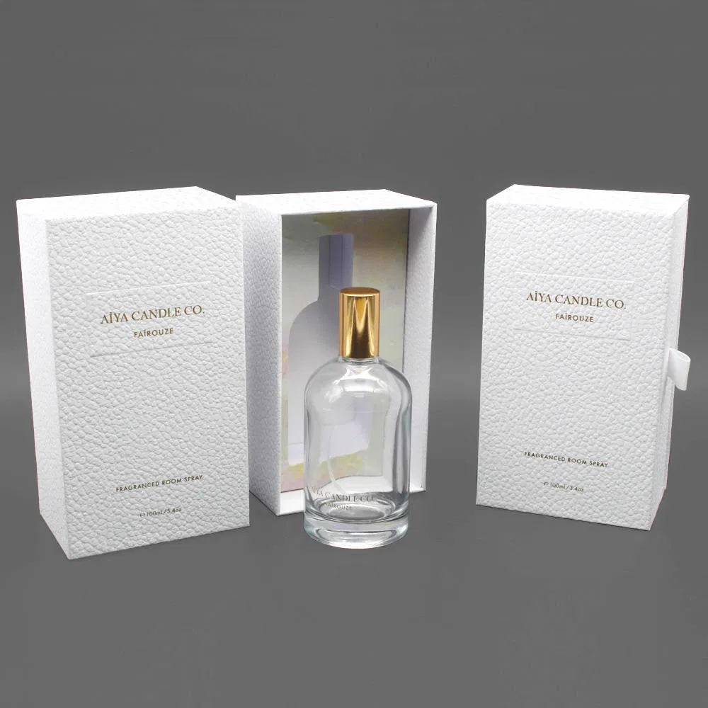 Caja de cajón blanca personalizada para perfume/atomizador de aceite de perfume, muestra gratuita de embalaje de cartón para uso industrial en cosméticos