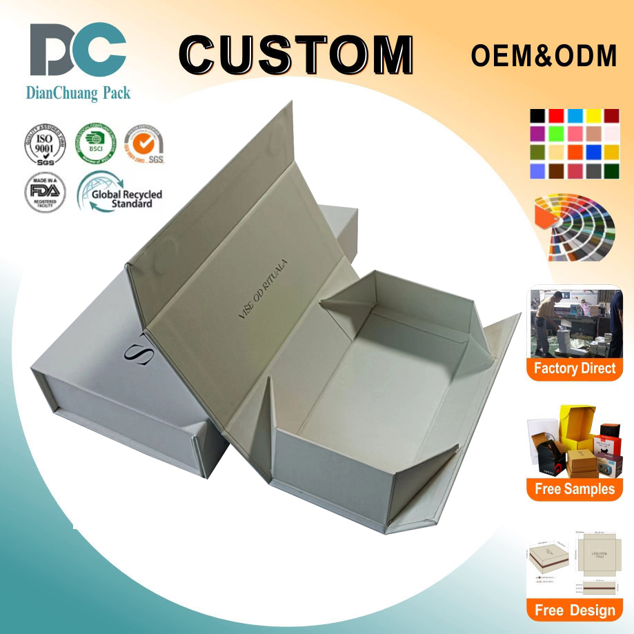 Caja de cartón plegable personalizada para embalaje, cierre magnético personalizado, adecuada para regalos de negocios en vacaciones, caja de embalaje para productos de cuidado de la piel