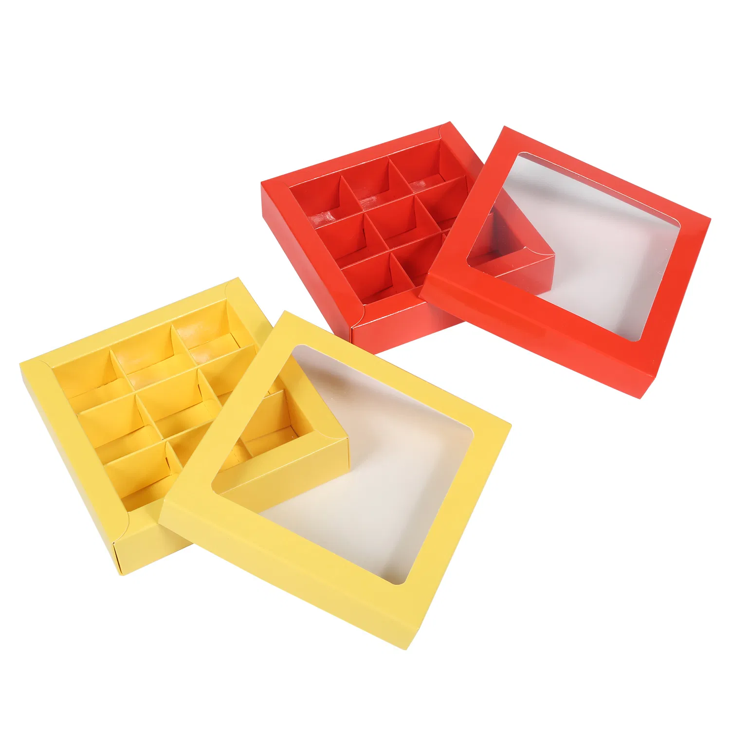 Caja de embalaje de lujo verde claro, segura para alimentos, con ventana de PET transparente. Buena elección para chocolates, bombones, trufas, pasteles, postres y regalos de Navidad