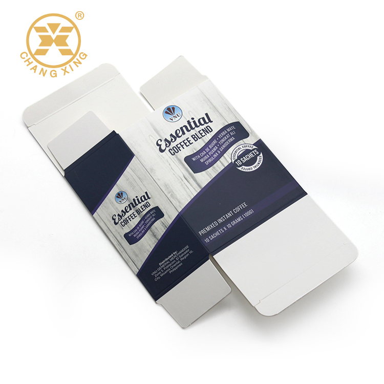 Caja de embalaje de papel plegable personalizada para café instantáneo con línea de desgarre 12 Cajas de embalaje de café