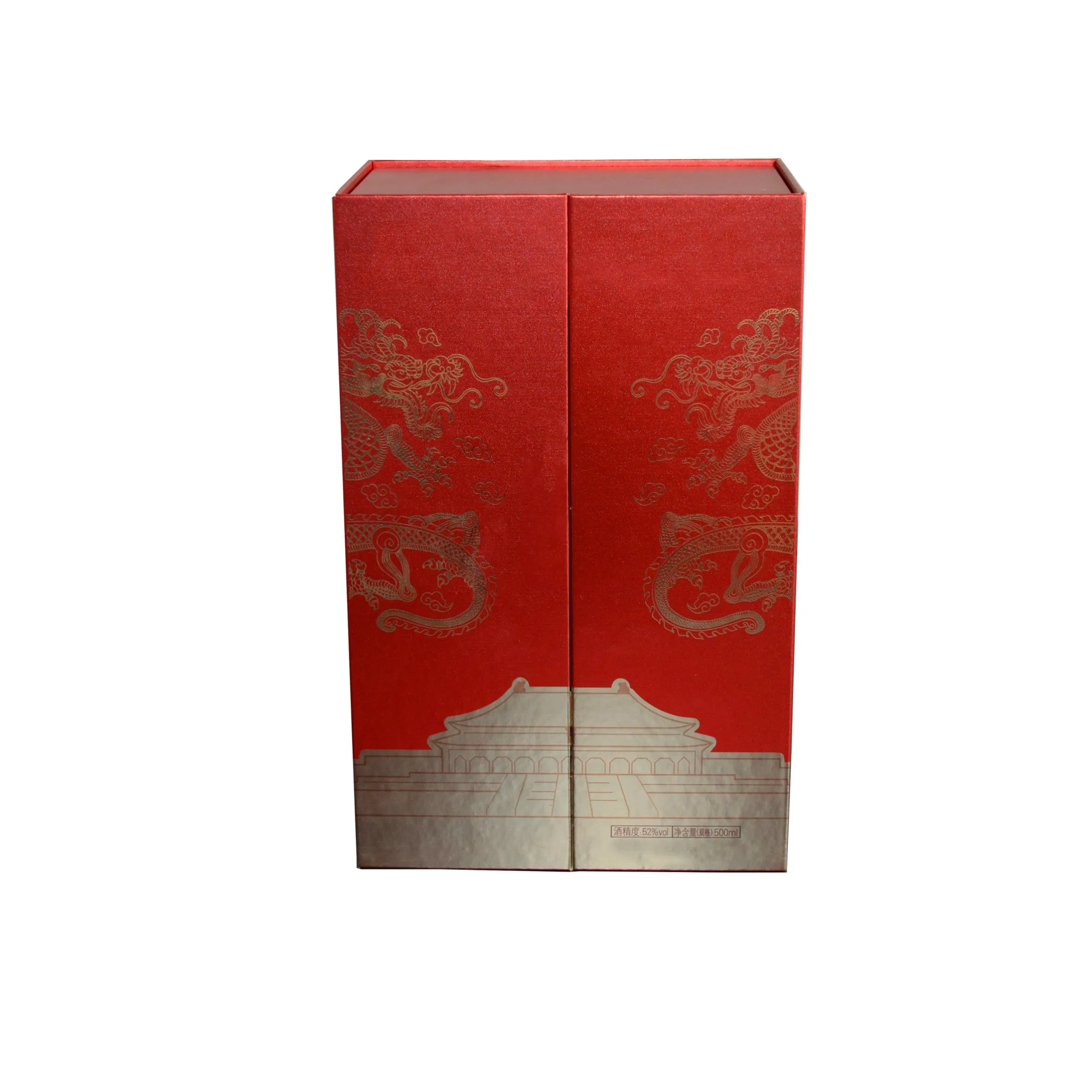 Caja de succión magnética de doble apertura para embalaje de vino de lujo al por mayor