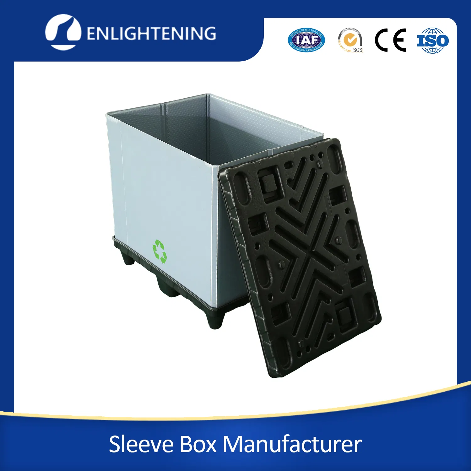 Caja de embalaje plástica retornable personalizada de alta calidad industrial con resistencia a los UV volumen 800L con puerta de acceso