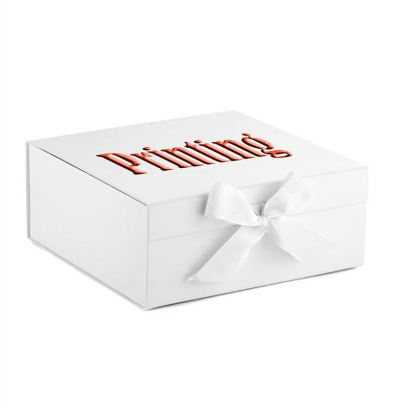 Caja de regalo rígida en forma de libro blanca de lujo al por mayor, plegable, con impresión personalizada, caja de regalo tipo clamshell con cierre magnético