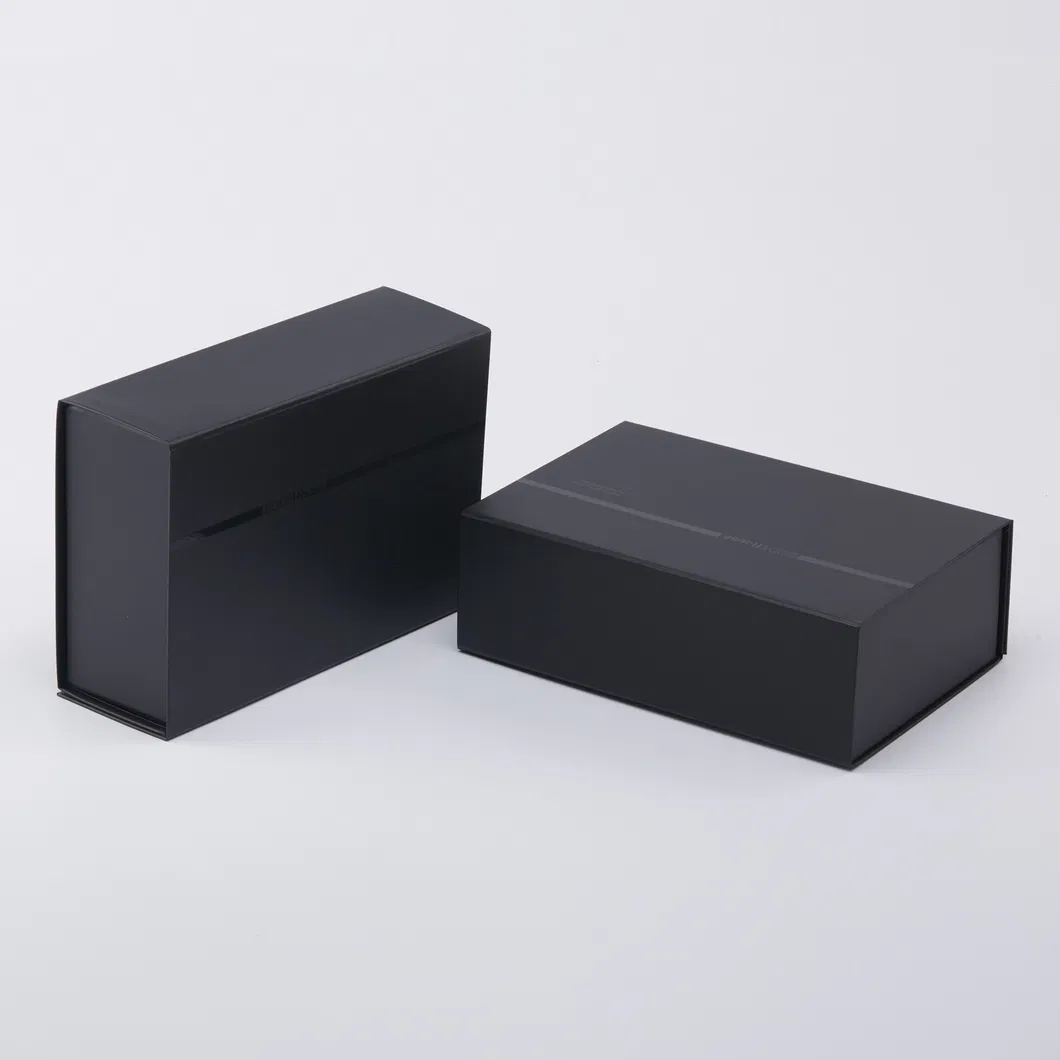 Caja de embalaje personalizada a granel de fábrica, caja de regalo plegable de cosméticos, caja de cartón negra y blanca, cartón plegable