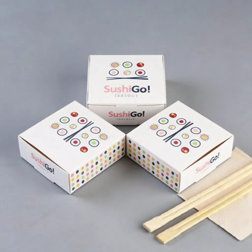 Caja de sushi de papel de embalaje de alimentos de lujo a medida