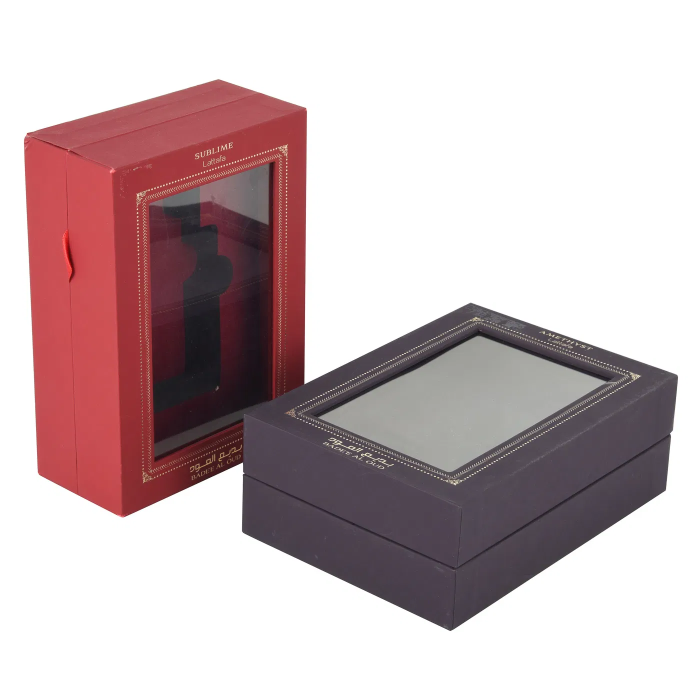 Fábrica de precios de logotipos impresos, embalaje de lujo de marca personalizada, caja de perfume con ventana de PVC, botella de perfume avanzada y exquisita con caja rígida de regalo