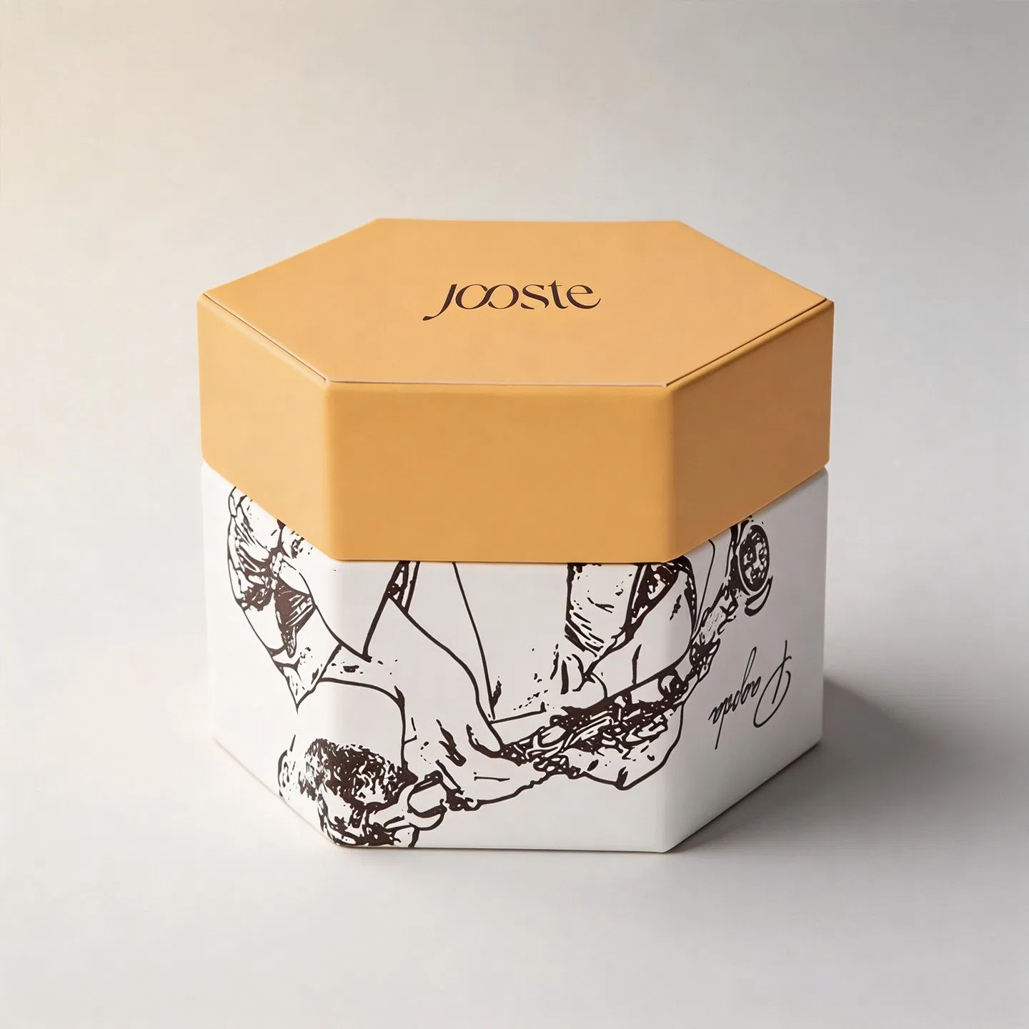 Caja de regalo hexagonal para velas, caja de embalaje rígida impresa a medida